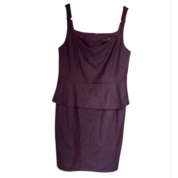 Banana Republic dress peplum NEW wool 12 petite Elegant Purple Sleeveless lined - Picture 1 of 6